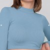 Addax Bebe Mavisi Fitilli Crop , Makaron Butik