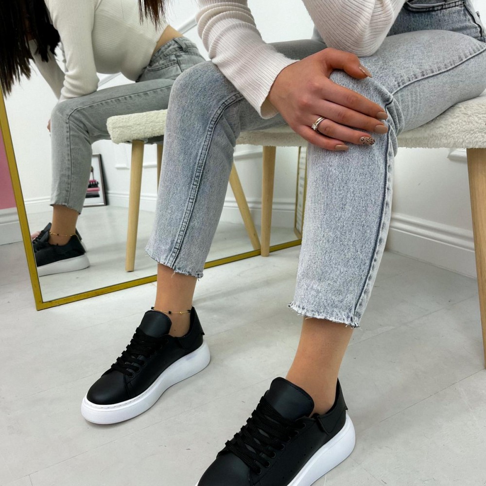 Siyah İthal Tasarım Sneaker , Makaron Butik