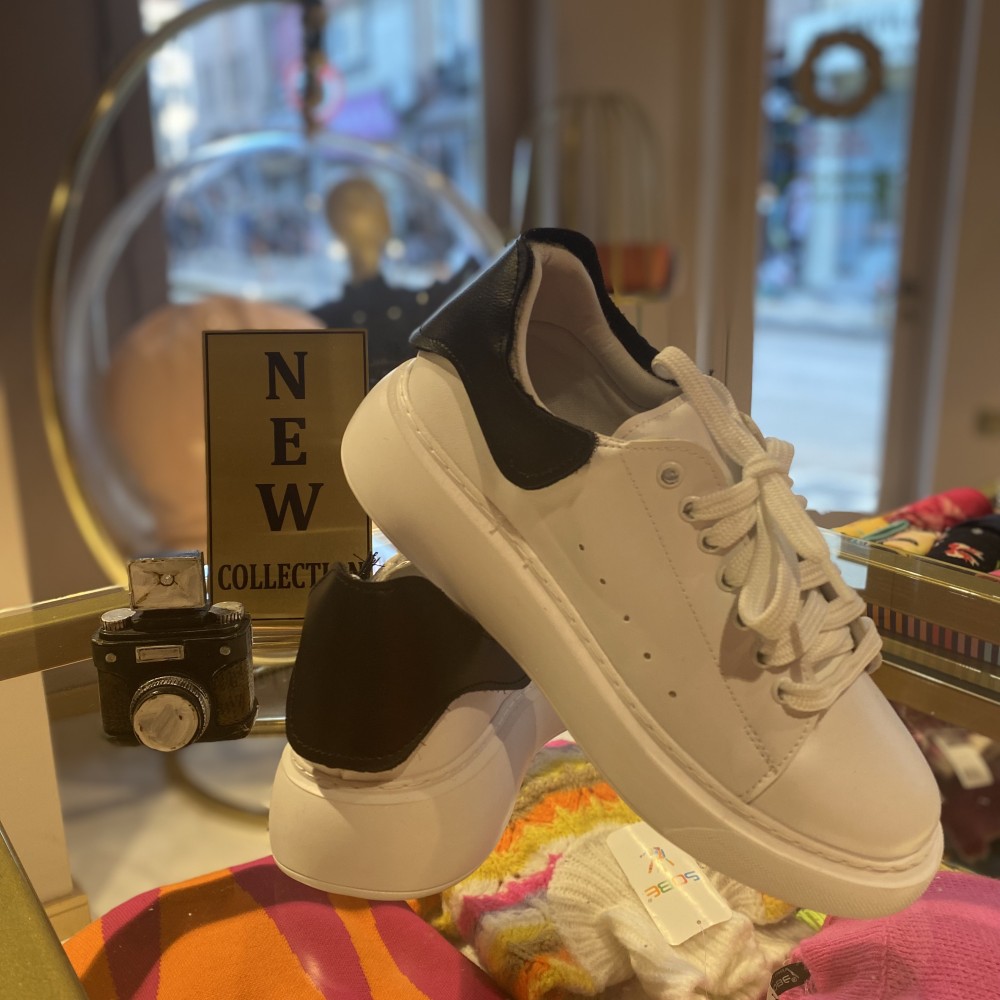 Beyaz İthal Tasarım Sneaker , Makaron Butik