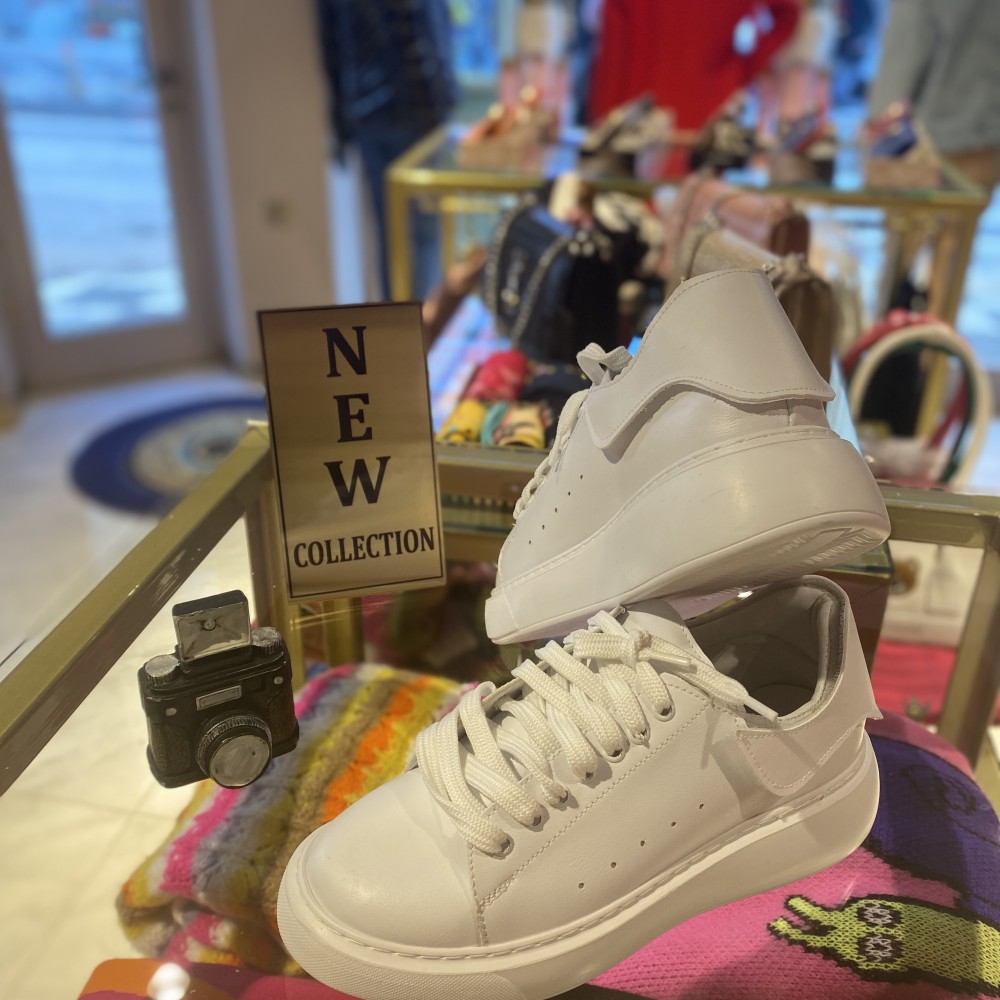 Beyaz İthal Tasarım Sneaker , Makaron Butik