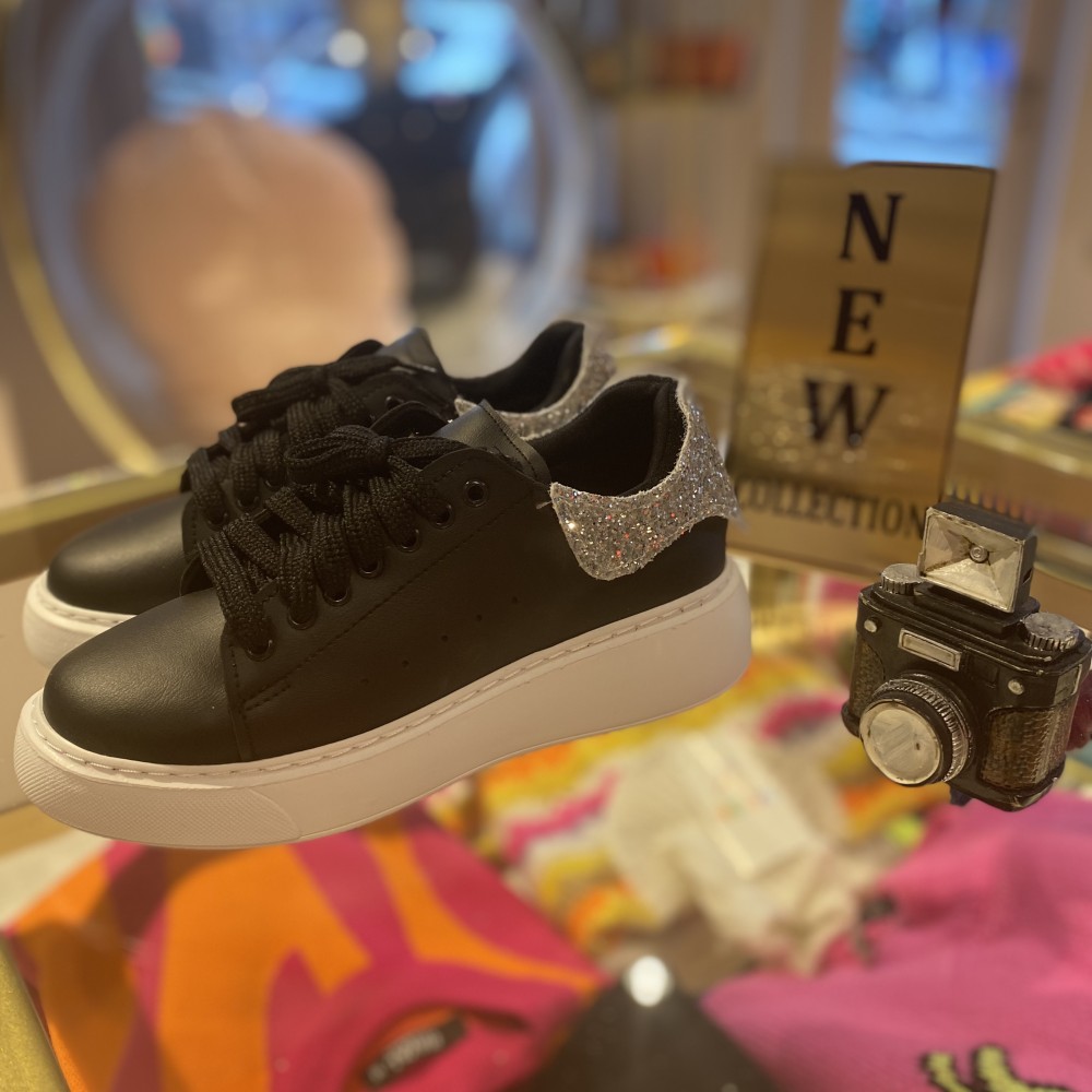 Siyah İthal Tasarım Sneaker , Makaron Butik